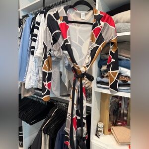 Diane Von Furstenberg Multicolor Wrap Midi Dress